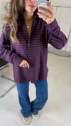 LACİVERT-BORDO 1035 ODUNCU GÖMLEK