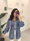 LACİVERT ÇİZGİLİ GÖMLEK 