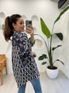 LACİVERT-EKRU 31809 GÖMLEK