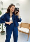 LACİVERT GÖMLEK PANTOLON TAKIM 
