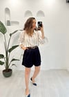 LACİVERT KEMERLİ ŞORT 