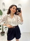 LACİVERT KEMERLİ ŞORT 
