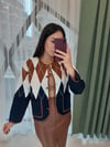 LACİVERT-KİREMİT 1019 BAKLAVA DESEN HIRKA 