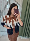 LACİVERT-KİREMİT 1019 BAKLAVA DESEN HIRKA 