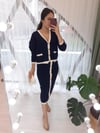 LACİVERT-KREM 0061 ÇİZGİLİ TAKIM