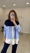 LACİVERT-MAVİ 3079 ÇİFT GARNİ DETAY TAKIM 