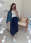LACİVERT PİLİSE ETEK 