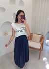 LACİVERT PİLİSE ETEK 