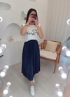 LACİVERT PİLİSE ETEK 