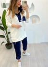 LACİVERT SATEN TAŞ DETAY PANTOLON