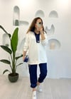 LACİVERT SATEN TAŞ DETAY PANTOLON