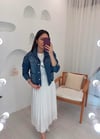 LACİVERT TAŞ DETAY KOT CEKET 
