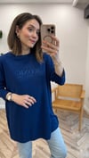 LAVCİVERT 34297 BASKILI SWEAT