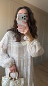 LİLA 6762 BÜZGÜ DETAY DESENLİ ELBİSE