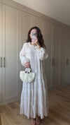 LİLA 6762 BÜZGÜ DETAY DESENLİ ELBİSE