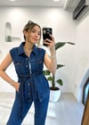 MAVİ 0673 KEMERLİ KOT YELEK 