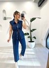MAVİ 0673 KEMERLİ KOT YELEK 