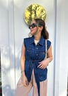MAVİ 0673 KEMERLİ KOT YELEK 