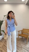 MAVİ 0682 ÇİZGİLİ BLUZ 