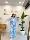MAVİ 1301 ÇİÇEK DESEN PANTOLON