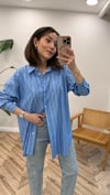 MAVİ 34515 TAŞLI ÇİZGİLİ GÖMLEK 