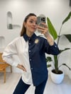 MAVİ 35119 KALPLİ TENSEL GÖMLEK 