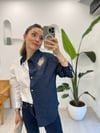 MAVİ 35119 KALPLİ TENSEL GÖMLEK 