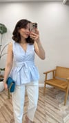 MAVİ 4046 BAĞLAMALI BLUZ