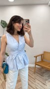 MAVİ 4046 BAĞLAMALI BLUZ