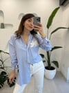 MAVİ 4365 NAKIŞ DETAYLI ÇİZGİLİ GÖMLEK 