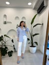 MAVİ 4365 NAKIŞ DETAYLI ÇİZGİLİ GÖMLEK 