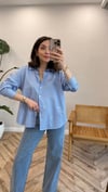 MAVİ 7970 ÇİZGİLİ GÖMLEK 