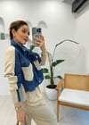 MAVİ-BEJ 23420 TRİKO CEKET 