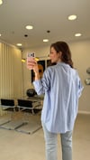 MAVİ-BEYAZ 3474 KONTRAST İŞLEMELİ GÖMLEK