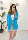 MAVİ BLAZER KETEN CEKET 