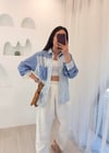 MAVİ ÇİFT ÇİZGİLİ GÖMLEK 