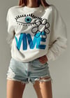 MAVİ İŞLEME DETAY SWEAT 