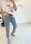 MAVİ KASALI SERPME TAŞLI MOM JEAN