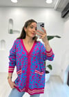 MAVİ-PEMBE 8625 LEOPAR HIRKA 