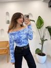 MAVİ-SAKS 10521 ÇİÇEK DESEN BASKILI KAZAK  