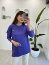 MOR BROŞLU İPEK PAMUK BLUZ