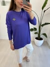 MOR BROŞLU İPEK PAMUK BLUZ