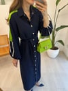 MSM 4335 ŞERİTLİ KREP ELBİSE LACİ 1