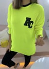NEON SARI NAKIŞLI KAZAK