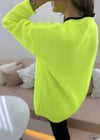 NEON SARI NAKIŞLI KAZAK