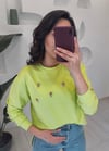 NEON SARI SWAROVSKİ TAŞ İŞLEME SWEAT 