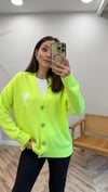 NEON YEŞİL 1045 KALP DETAY HIRKA 
