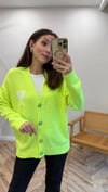 NEON YEŞİL 1045 KALP DETAY HIRKA 
