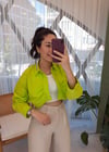 NEON YEŞİL YARASA KOL GÖMLEK 