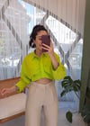 NEON YEŞİL YARASA KOL GÖMLEK 
